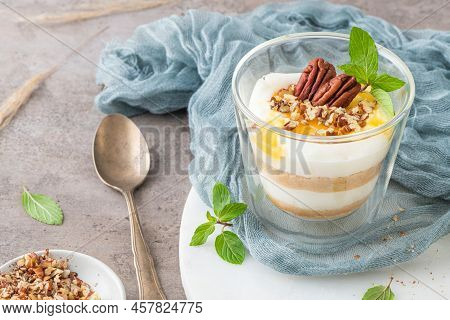 Natas Do Ceu Is A Traditional Portuguese Dessert Made With Cream, Eggs And Biscuits Decorated With P