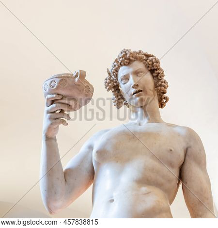 Florence, Italy - Circa June 2021: Bacchus By Michelangelo Buonarroti, 1501. Ancient Sculpture Made 