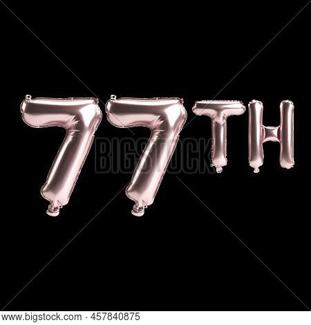3d Illustration Of 77th Rose Balloons Isolated On Background