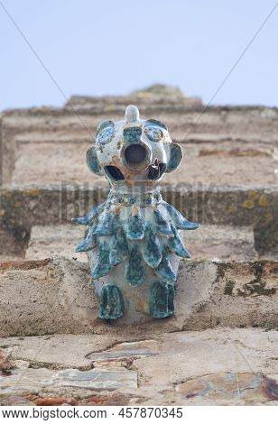 Porcelain Gargoyle Of Palace Of Weathervanes, Caceres Historic Quarter, Extremadura, Spain