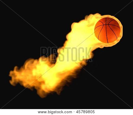 Flying Basketball On Fire