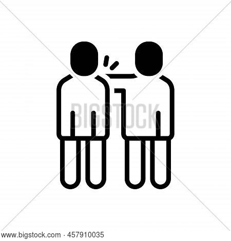 Black Solid Icon For Pat Caress Fondle Human Inspiration Friend Human Appreciate Applaud Eulogize