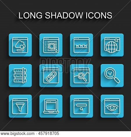 Set Line Browser Window, Laptop With Browser, Cloud Technology Data Transfer, Search Engine, Incogni
