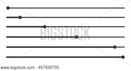 Audio Player Sliders Or Progress Loading Bars. Set Of Graphic Elements Of Mediaplayer Panel Template
