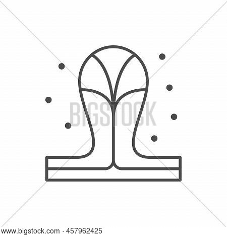Papillae Intestines Line Outline Icon Isolated On White