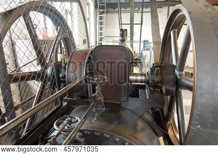 Rozewie, Poland, May 13, 2022: The Building Of The Old Engine Room At The Rozewie Lighthouse, Contai