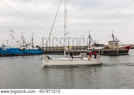 Wladyslawowo, Poland, May 10, 2022: Seaport Of Wladyslawowo On The Baltic Sea. It Is A Typical Fishi