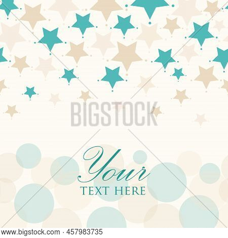 Vector Elegant Green Brown Stars Horizontal Seamless Border Pattern Background With Hand Drawn Eleme