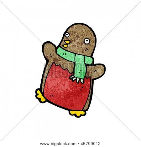 Cartoon Weihnachten Robin in Schal