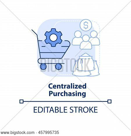Centralized Purchasing Light Blue Concept Icon. Formal Procurement Method Abstract Idea Thin Line Il