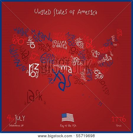 colorful Usa Map With States