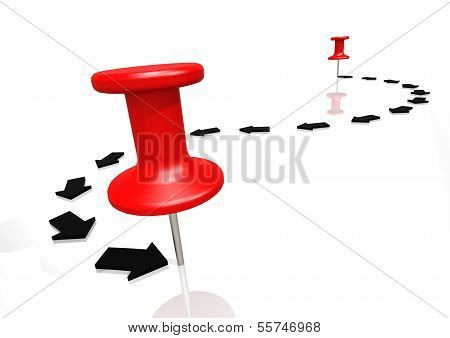 Point to point with black arrow