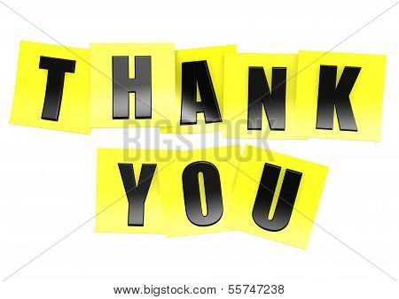 Thank you in yellow note