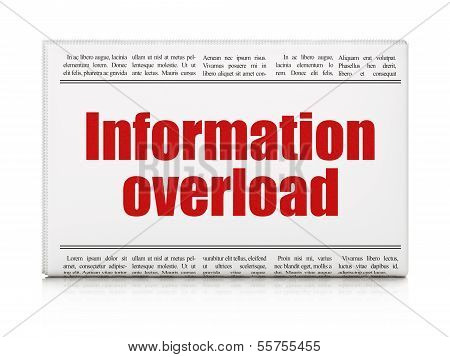 Data concept: newspaper headline Information Overload