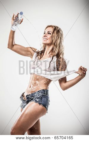 Splashing water