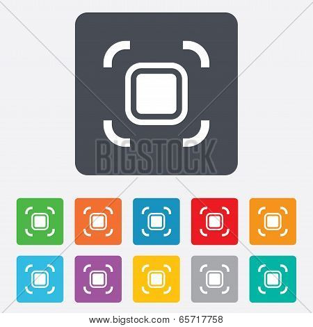 Autofocus zone sign icon. Photo camera settings.