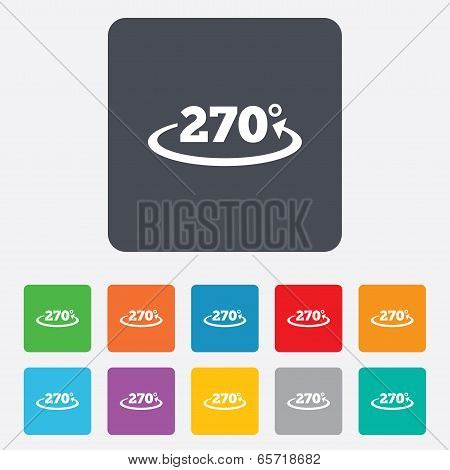 Angle 270 degrees sign icon. Geometry math symbol