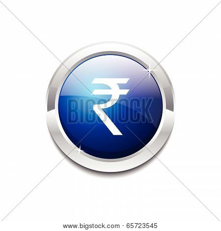 Rupee Currency Sign Circular Vector Blue Web Icon