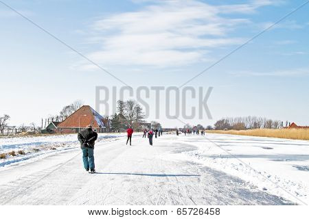 Ice skating in the countyside from the Netherlands