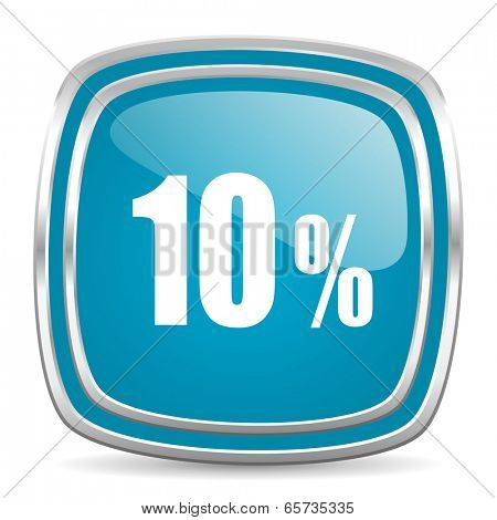 10 percent blue glossy icon