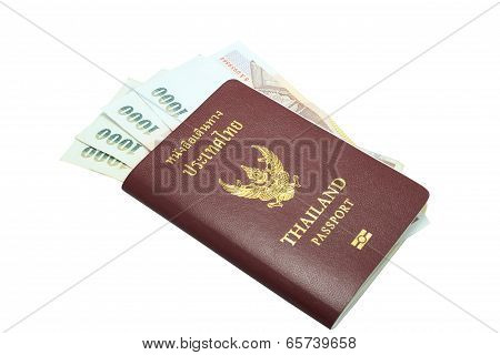 Thailand Passport With Thai Money