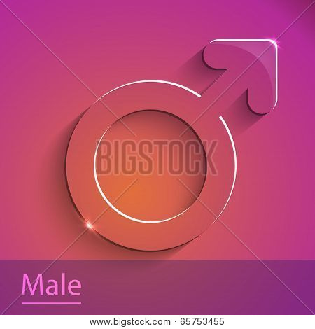 Male Sign Glass Icon Vector Illustration