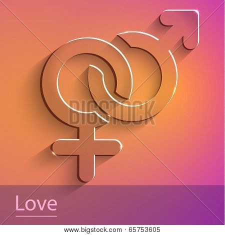 Couples Female Male Sign Glass Icon Vector Illustration