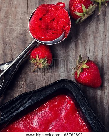 Scoop Of Strawberry Sorbet