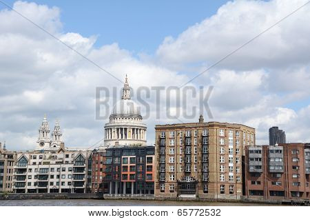 St Paul's Cathedral And Other Architecture Along The North Bank Of The Thames