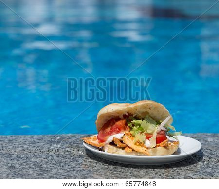 Sandwich Near The Swimming Pool