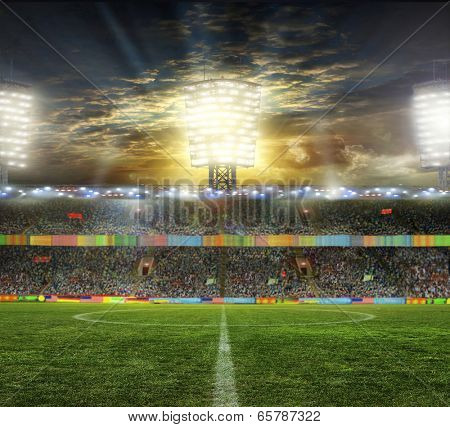 stadium with fans the night before the match