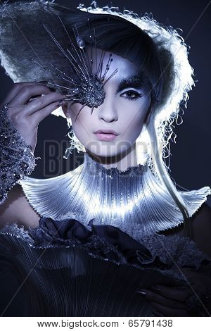 Model In Expression Dress And Hair