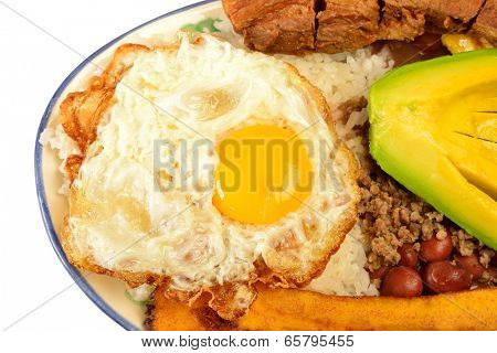 Colombian cuisine. Bandeja Paisa.