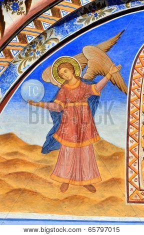 Wall painting at Rila Monastery church.