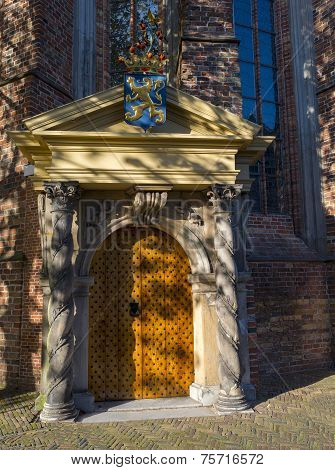 Orange gate of the Jacobin church in Leeuwarden