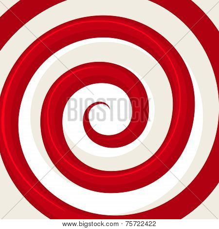 Red Hypnosis Spiral Pattern. Optical illusion. Vector