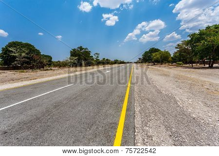 Endless Road With Blue Sky