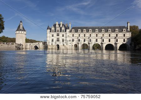 Chenonceau, France - Octobre 10. Loire Valley Castle Near The Village Of Chenonceaux, On Octobre 10,