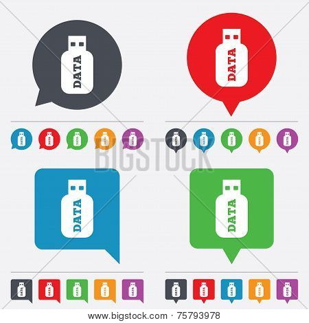 Usb Stick sign icon. Usb flash drive button.