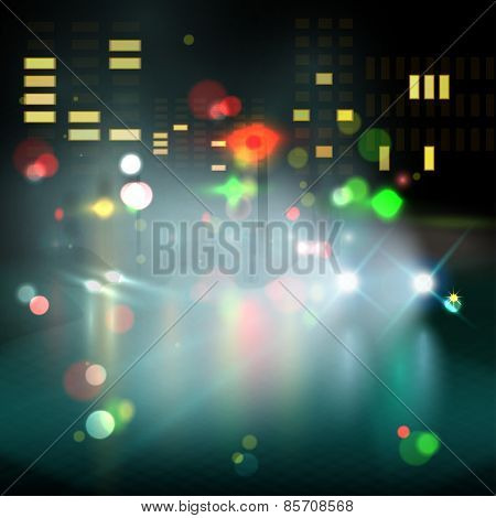 blured lighhts in city night