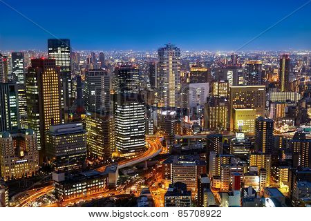 Skyline of Umeda District in Osaka