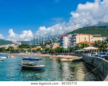 Landscape View On Embankment In Montenegro