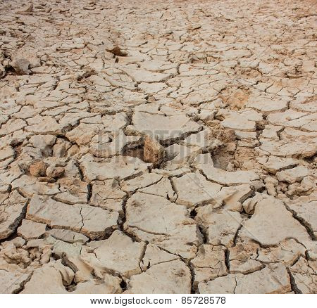 Crack soil on dry season, Global warming effect.
