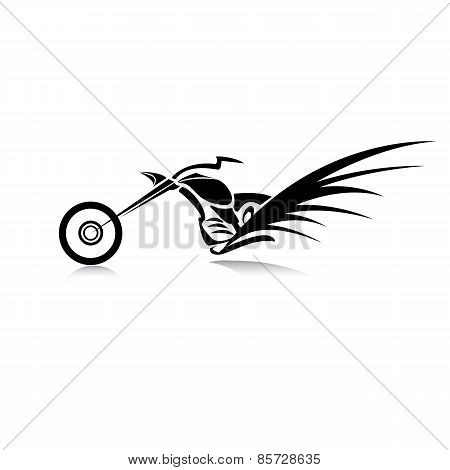 vector Silhouette of classic motorcycle. moto icon