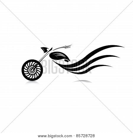 vector Silhouette of classic motorcycle. moto icon