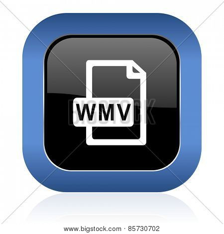 wmv file square glossy icon  