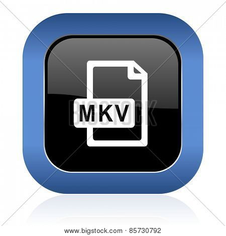 mkv file square glossy icon  