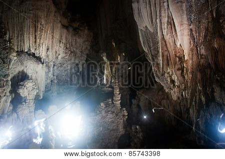 Cave on Cheow Larn Lake In Ratchaprapa Dam In Thailand.