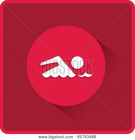 Swimmer sign. Flat Vector Icon