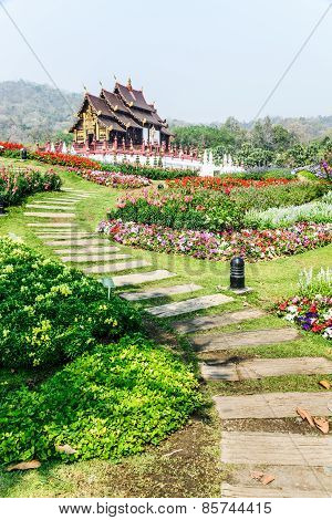 Traditional Thai Architecture In The Lanna Style , Royal Pavilion (ho Kum Luang), Chiang Mai, Thaila